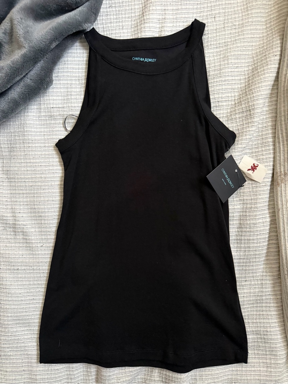 Cynthia Rowley Sleek Black High-Neck Tank